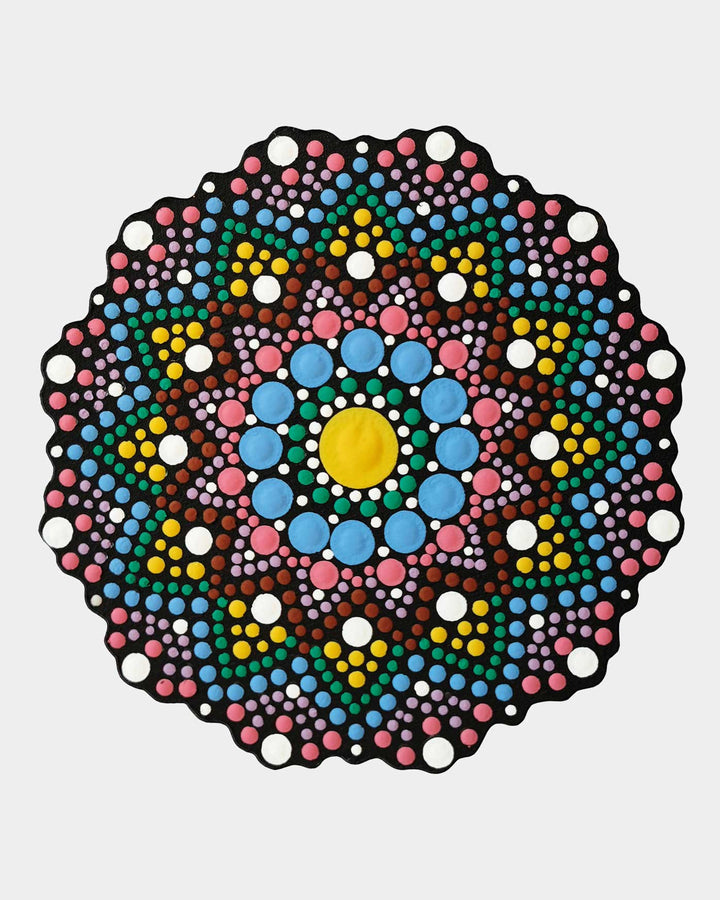 Peinture pointillée Forme et pochoir MDF 10 cm, 3