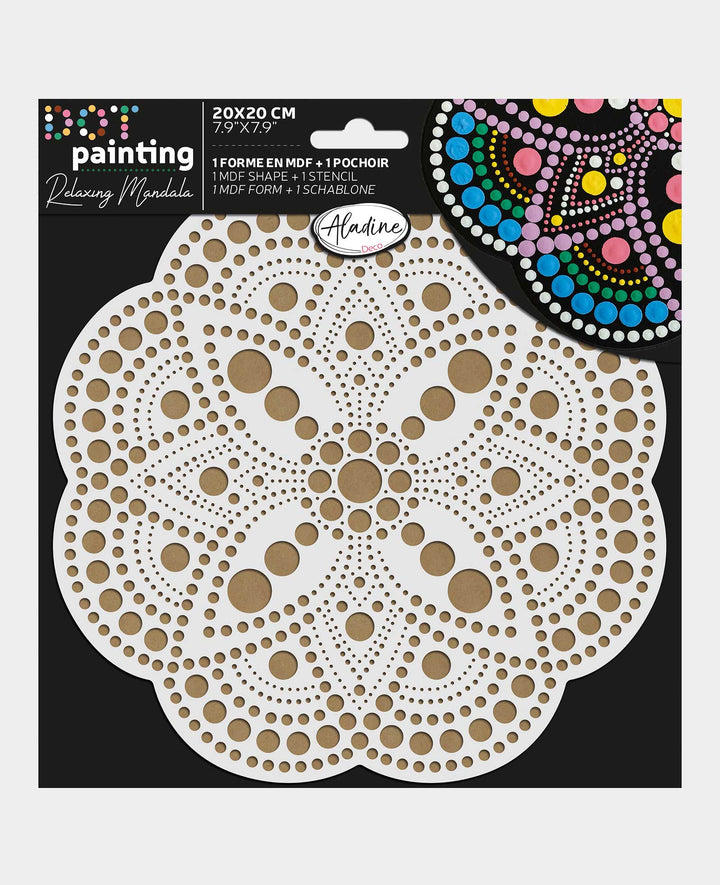 Dot painting MDF Form u.Schablone 20cm, 4