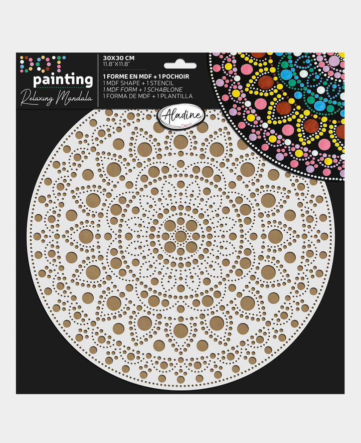 Forme et pochoir MDF pour dot painting, 30 cm