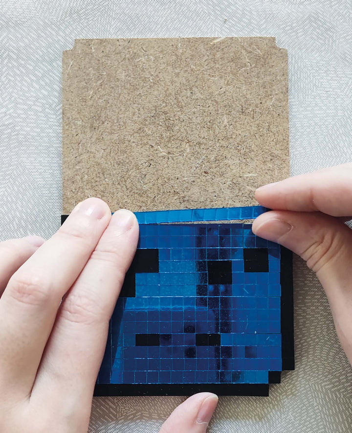 Mirror Pixel Art Gaming Bastelset mit Spiegelmosaik, MDF, 4 Motive