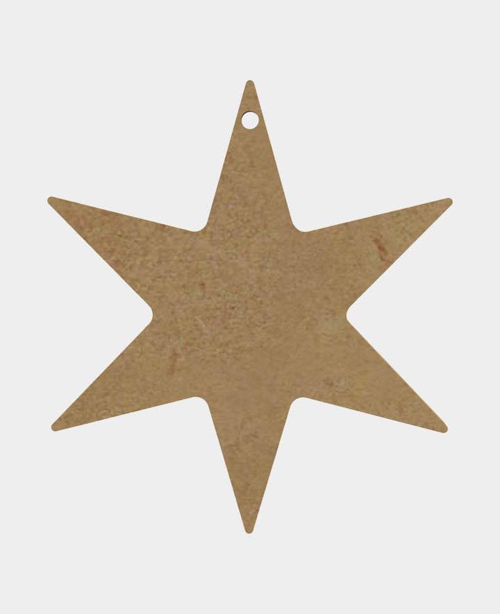 MDF Decorative Star, 11 x 0.5 x 11 cm, Brown, 1 pc.