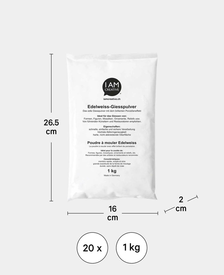 Poudre à couler Edelweiss, blanc, 20 x 1 Kg