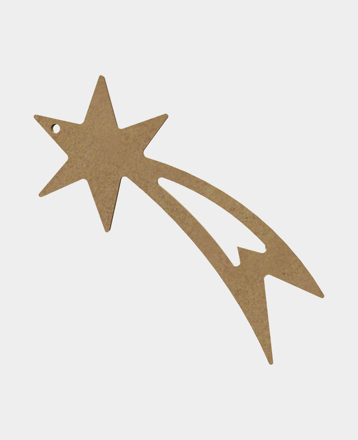 MDF Decorative Shooting Star, 6 x 0.5 x 15 cm, Brown, 1 pc.