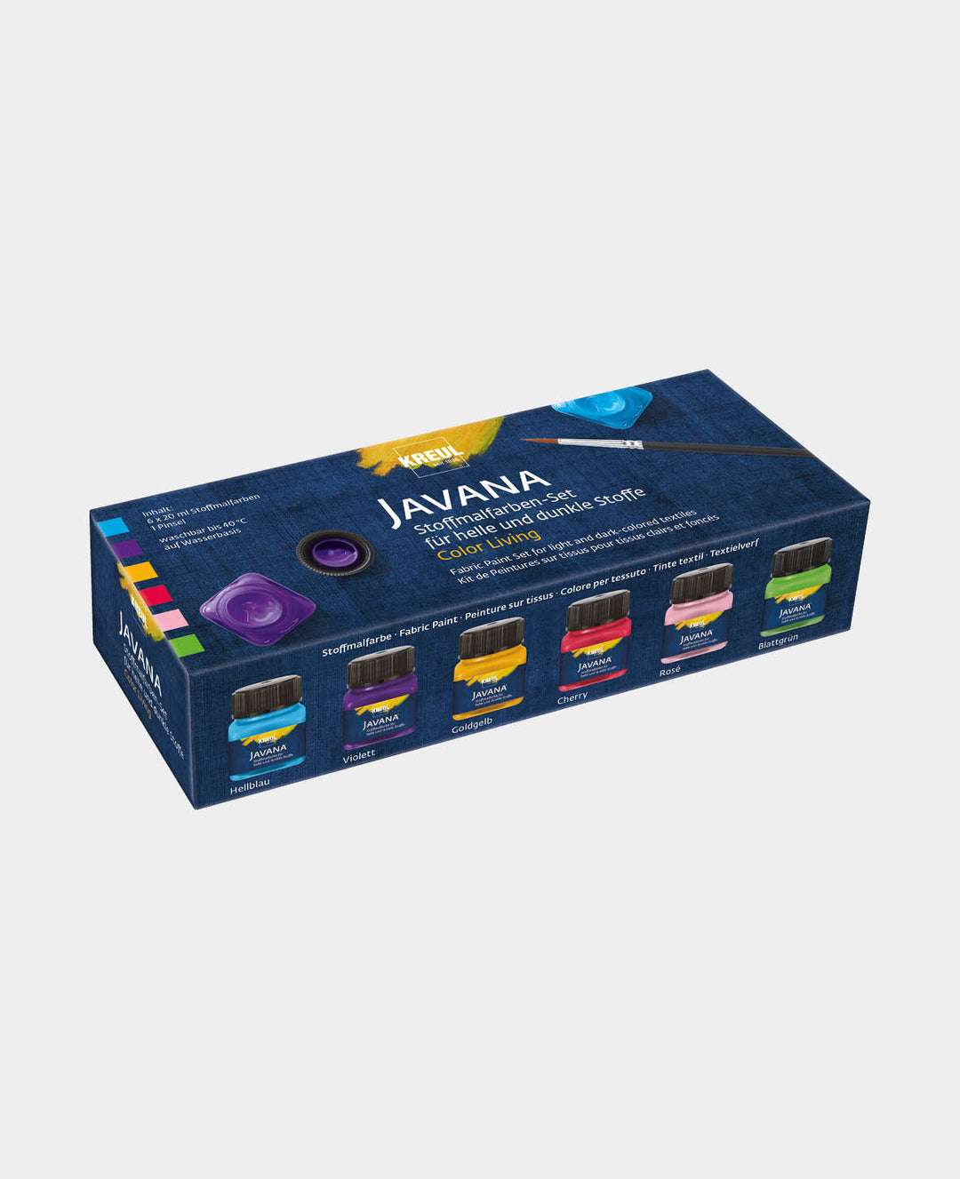 KREUL Javana Stoffmalfarben für helle und dunkle Stoffe Set Color Living 6 x 20 ml
