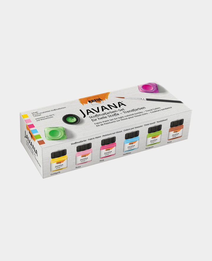 KREUL Javana Peintures pour tissus clairs Couleurs tendance Set 6 x 20 ml