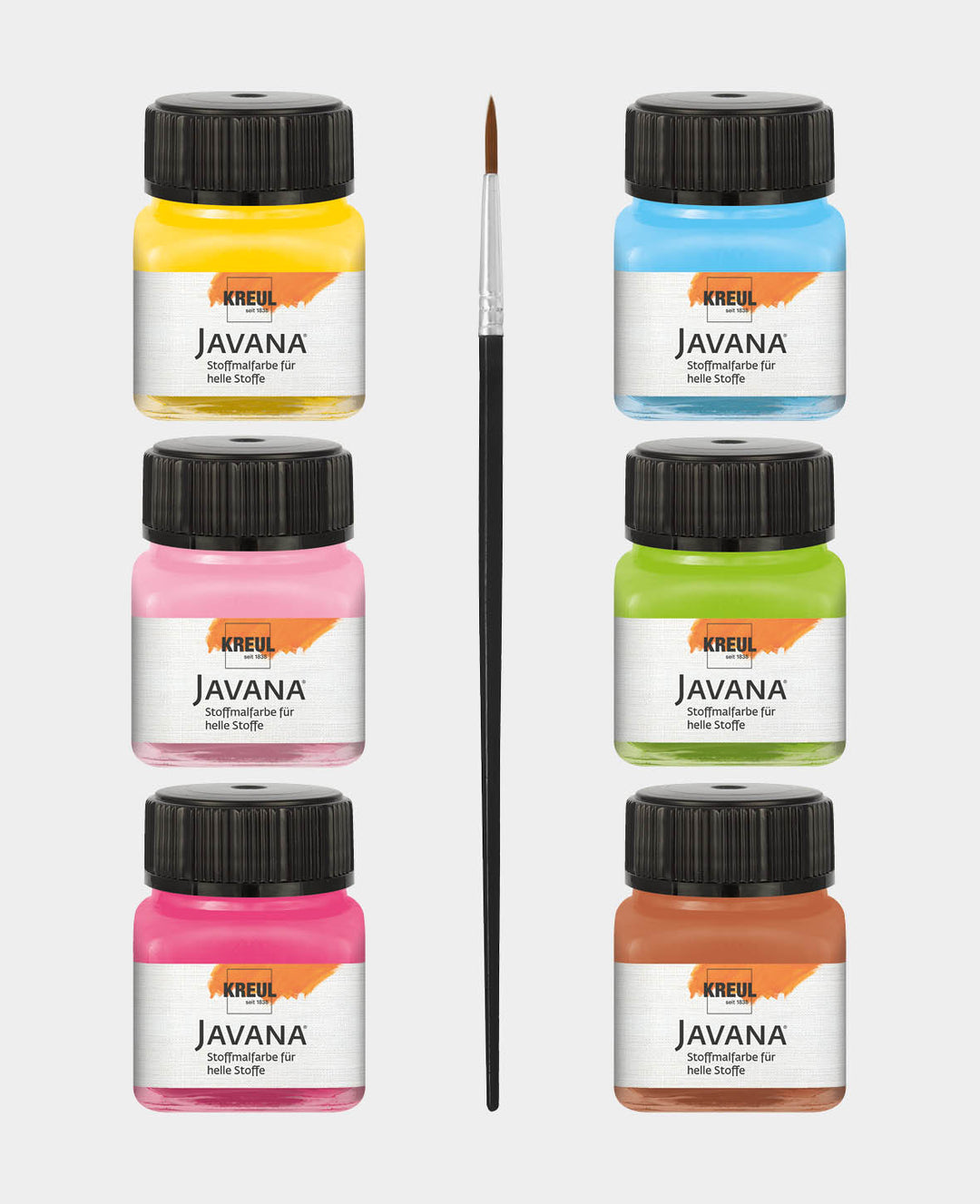 KREUL Javana Peintures pour tissus clairs Couleurs tendance Set 6 x 20 ml