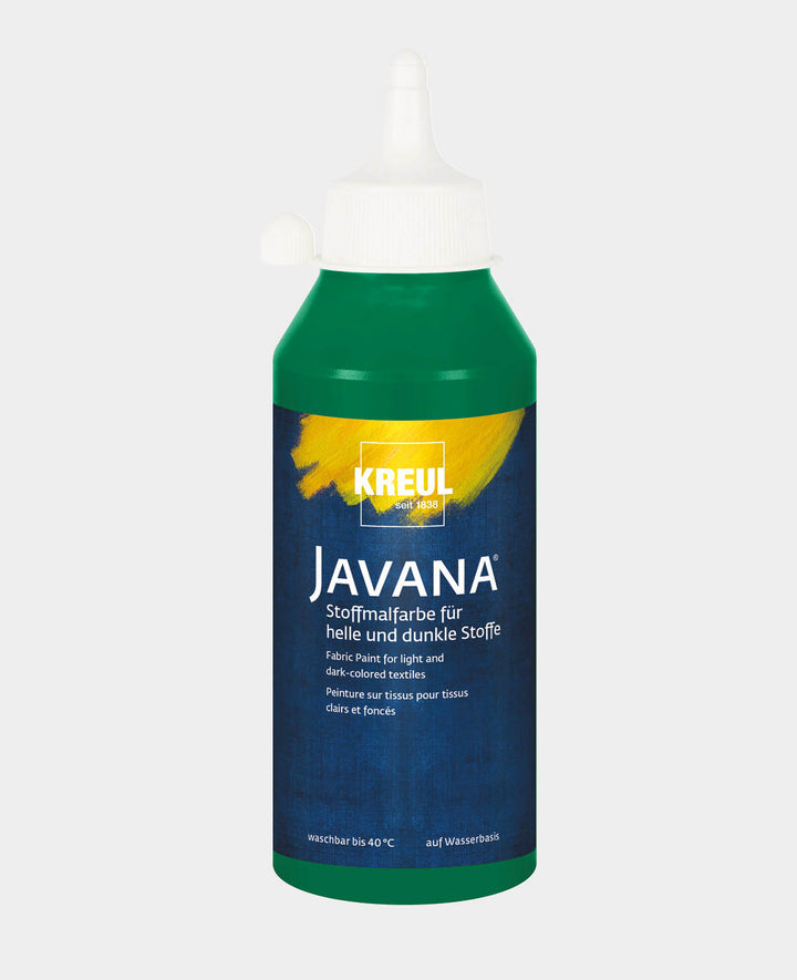 KREUL Javana Stoffmalfarbe für helle und dunkle Stoffe, Dunkelgrün, 250 ml