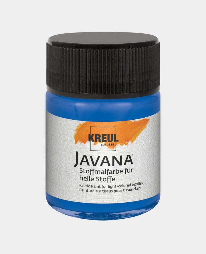 Peinture textile KREUL Javana pour tissus clairs Bleu roi 50 ml