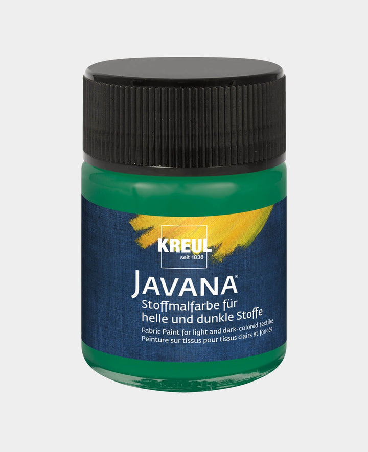 KREUL Javana Stoffmalfarbe für helle und dunkle Stoffe Dunkelgrün 50 ml