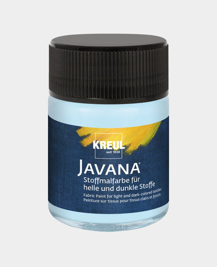 KREUL Javana Stoffmalfarbe für helle und dunkle Stoffe Eisblau 50 ml