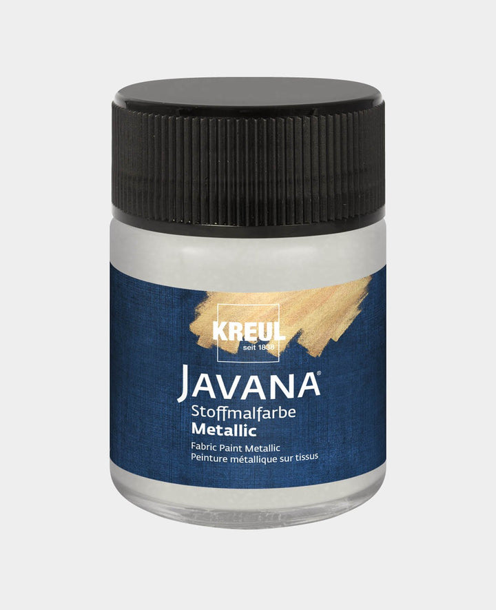 KREUL Javana Peinture textile métallique argentée 50 ml