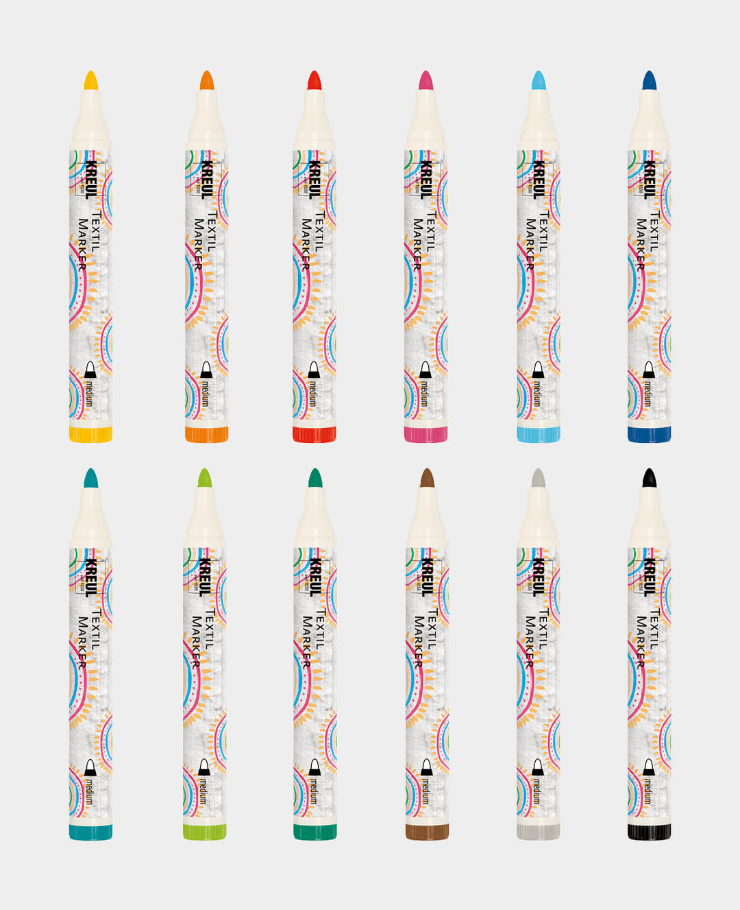 KREUL Javana texi mäx Sunny medium für helle Stoffe 12er Set