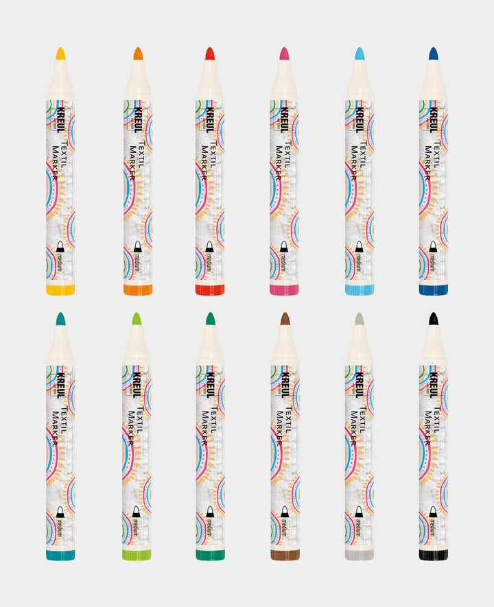 KREUL Javana texi mäx Sunny medium für helle Stoffe 12er Set