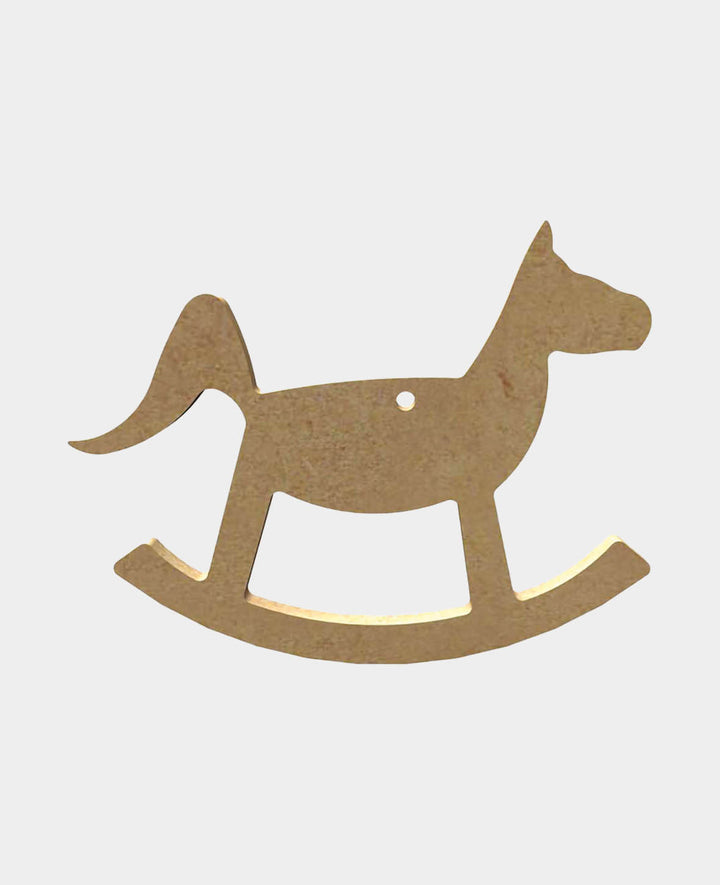 MDF Decorative Rocking Horse, 12 x 0.5 x 10 cm, Brown, 1 pc.
