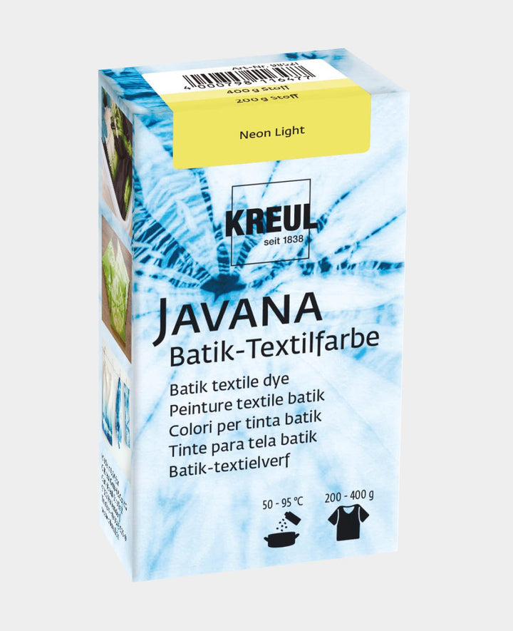 KREUL Batik Textile Dye Neon Light, dye powder including dyeing salt for dyeing and batik of textiles, 70 g, fluorescent yellow