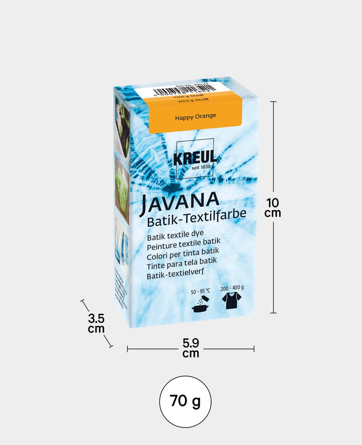 KREUL Batik Textile Dye Happy Orange, powder dye including fixing agent for dyeing and batik, 70 g, Orange