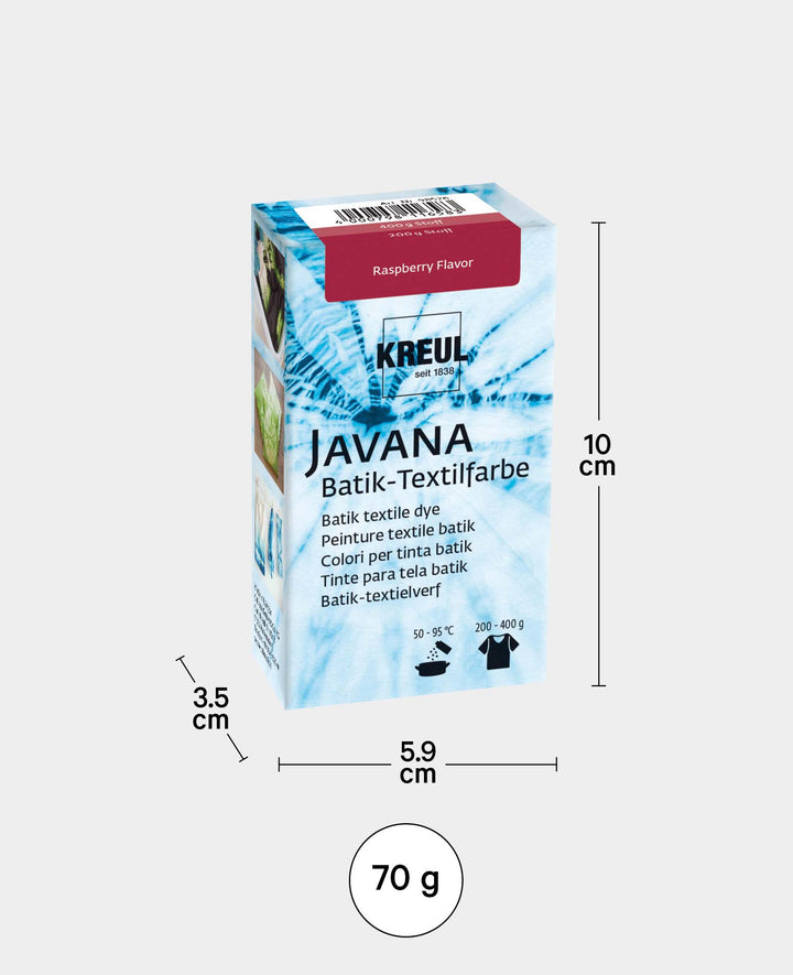 KREUL Batik Textile Dye Raspberry Flavor, dye powder including fixing salt for dyeing and tie-dyeing textiles, 70 g, dark red