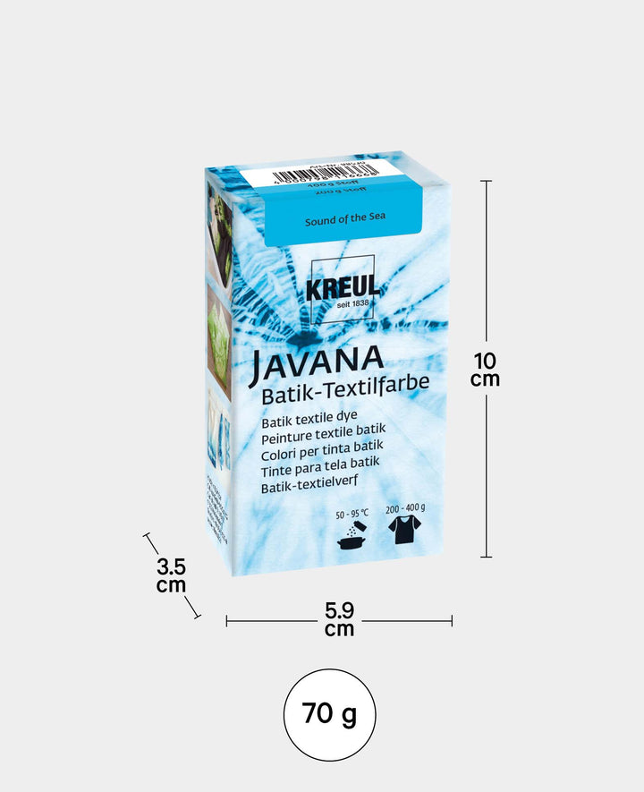 KREUL Batik-Textilfarbe Sound of the Sea, Farbpulver inklusive Färbesalz zum Färben und Batiken von Textilien, 70 g, Hellblau