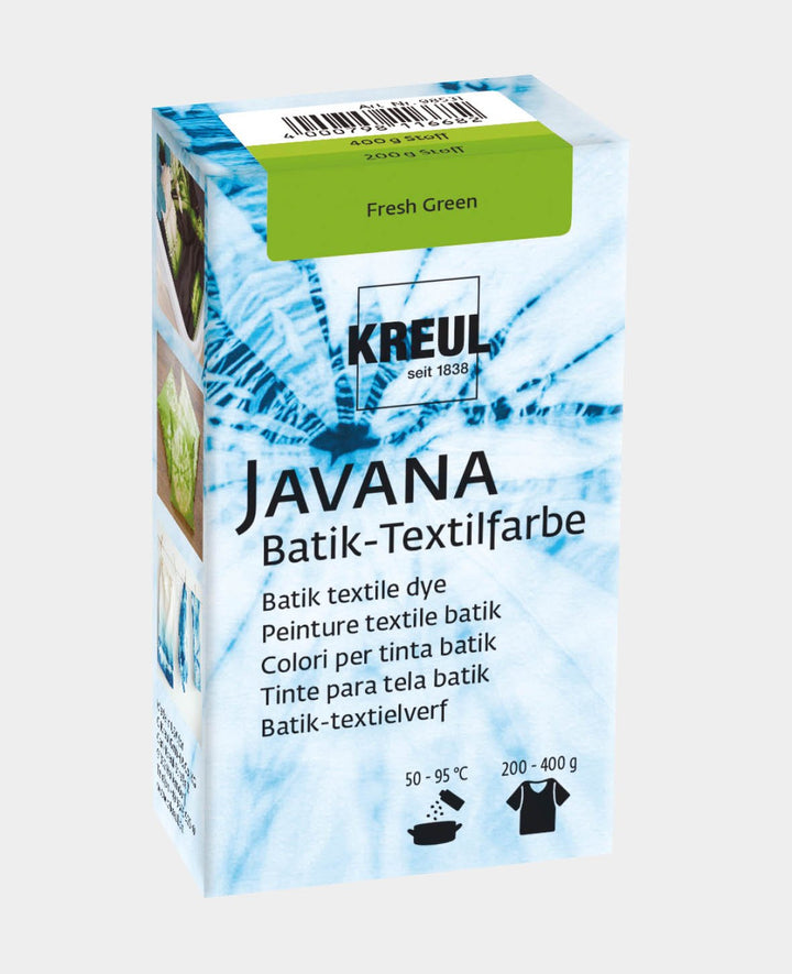 KREUL Batik Textile Dye Fresh Green, Dye Powder Including Fixer Salt for Dyeing and Batik Techniques on Textiles, 70 g, Light Green