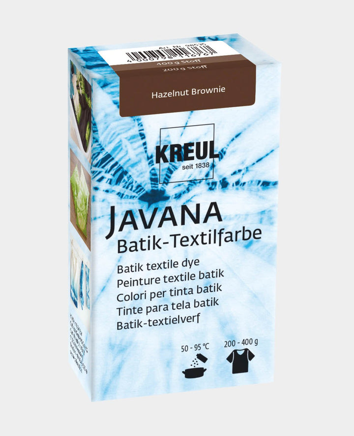 KREUL Batik Textile Dye Hazelnut Brownie, Powder Dye Including Fixing Agent for Dyeing and Batik Techniques on Textiles, 70 g, Brown
