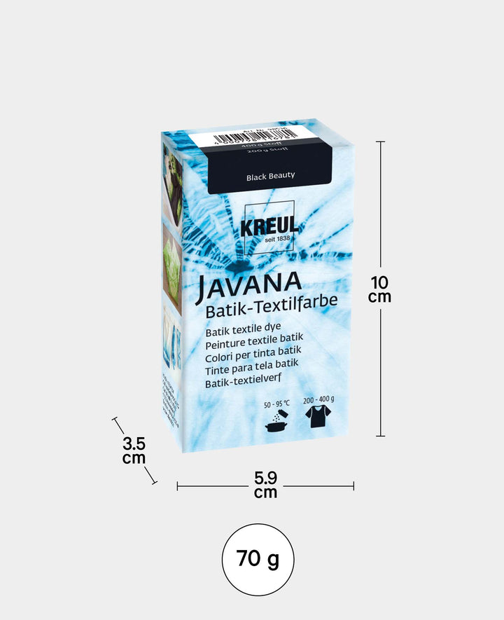 KREUL Batik Textile Dye Black Beauty, powdered dye including fixing salt for dyeing and tie-dyeing textiles, 70 g, Black