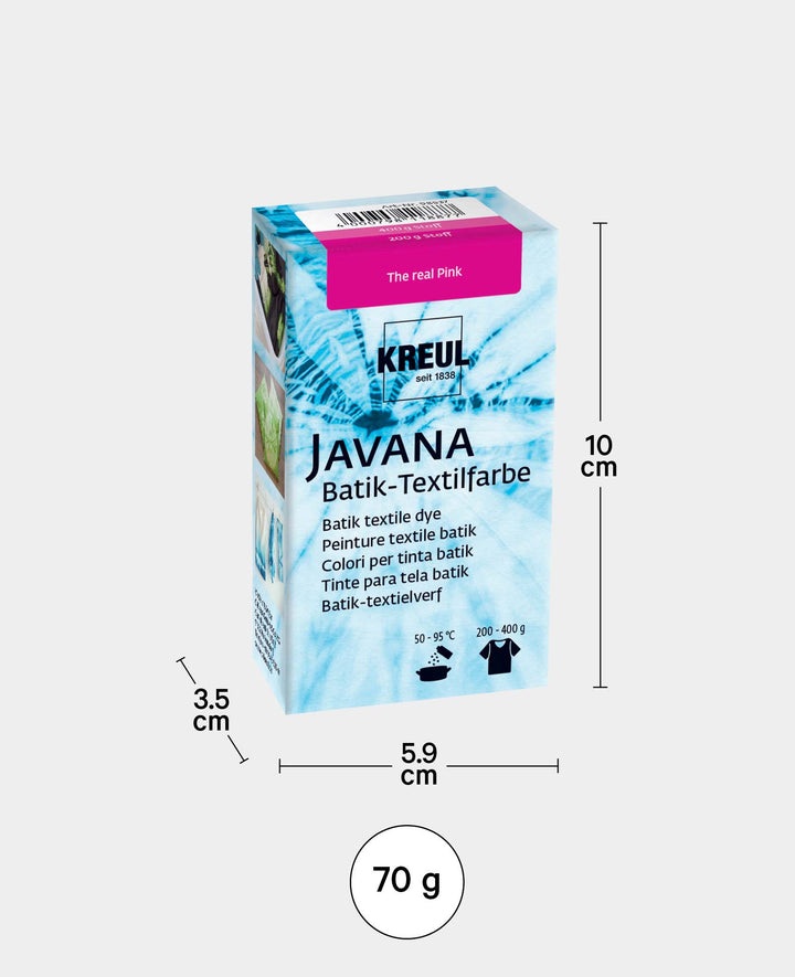 KREUL Batik Textile Dye The real Pink, dye powder including fixing salt for dyeing and batik of textiles, 70 g, Pink