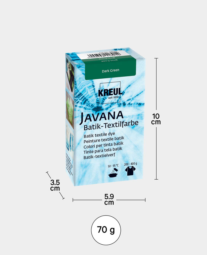 KREUL Peinture textile Batik Vert Foncé, poudre de teinture incluant du sel de teinture pour teindre et batik des textiles, 70 g, Vert foncé