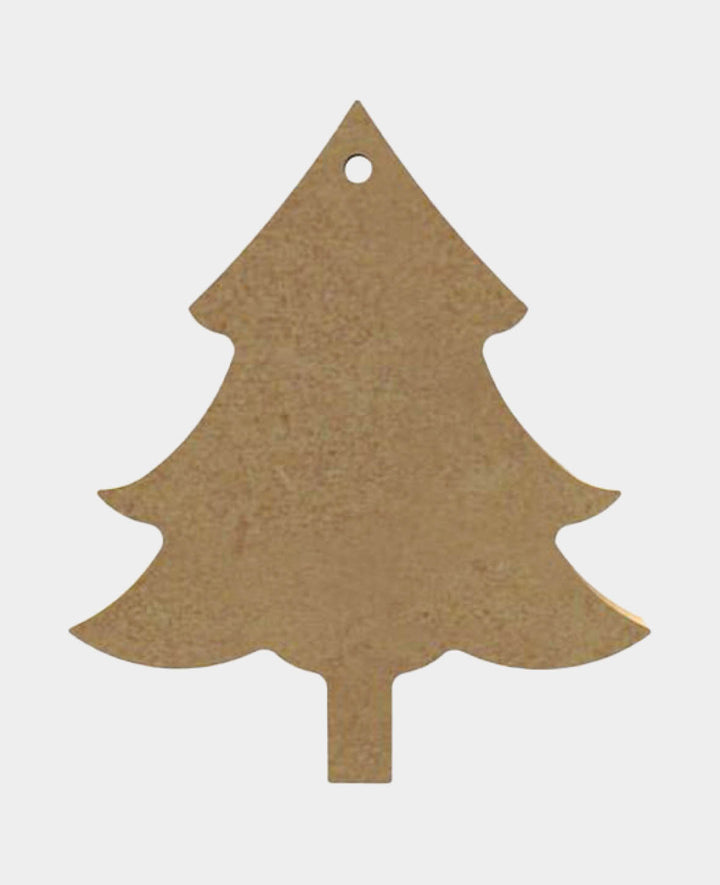 MDF Decorative Christmas Tree, 10 x 0.5 x 10 cm, Brown, 1 pc.