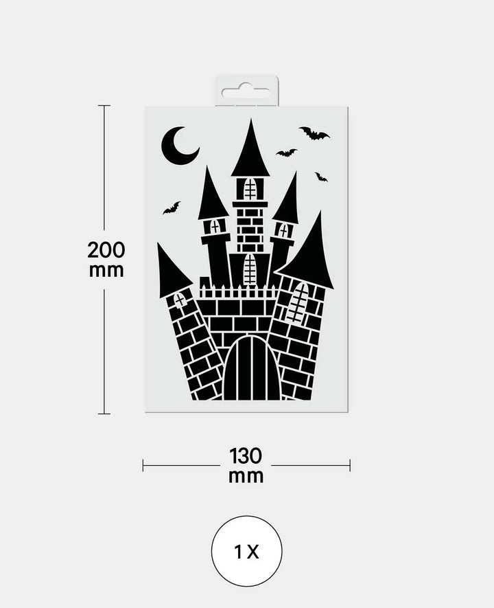 Stencil Haunted House, 20 x 0.1 x 13 cm, White, 1 pc.