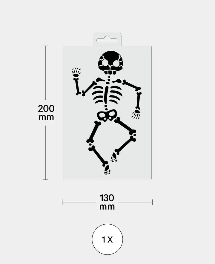 Skeleton Stencil, 20 x 0.1 x 13 cm, White, 1 pc.