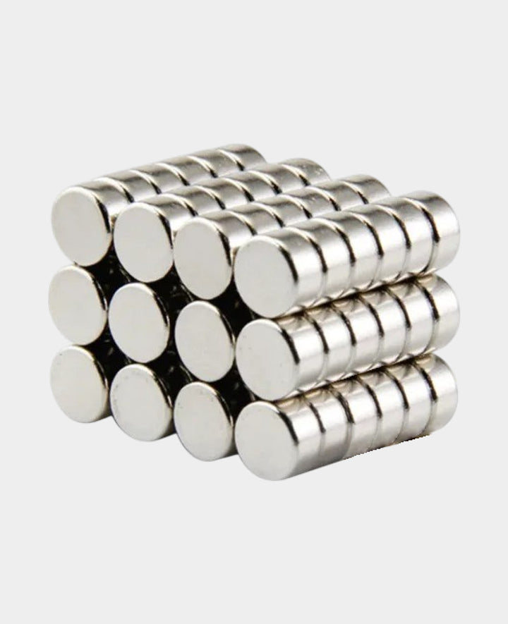 Notes Mini Aimants, Aimants Disques - Argent, 5x1mm, 100 Pièces