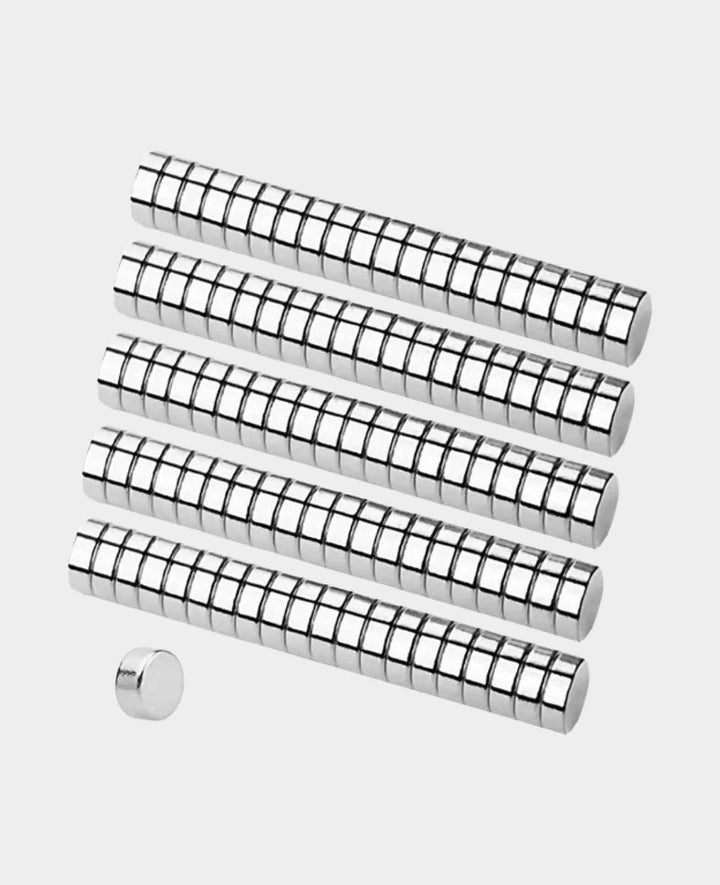 Notes Mini Aimants, Aimants Disques - Argent, 5x1mm, 100 Pièces