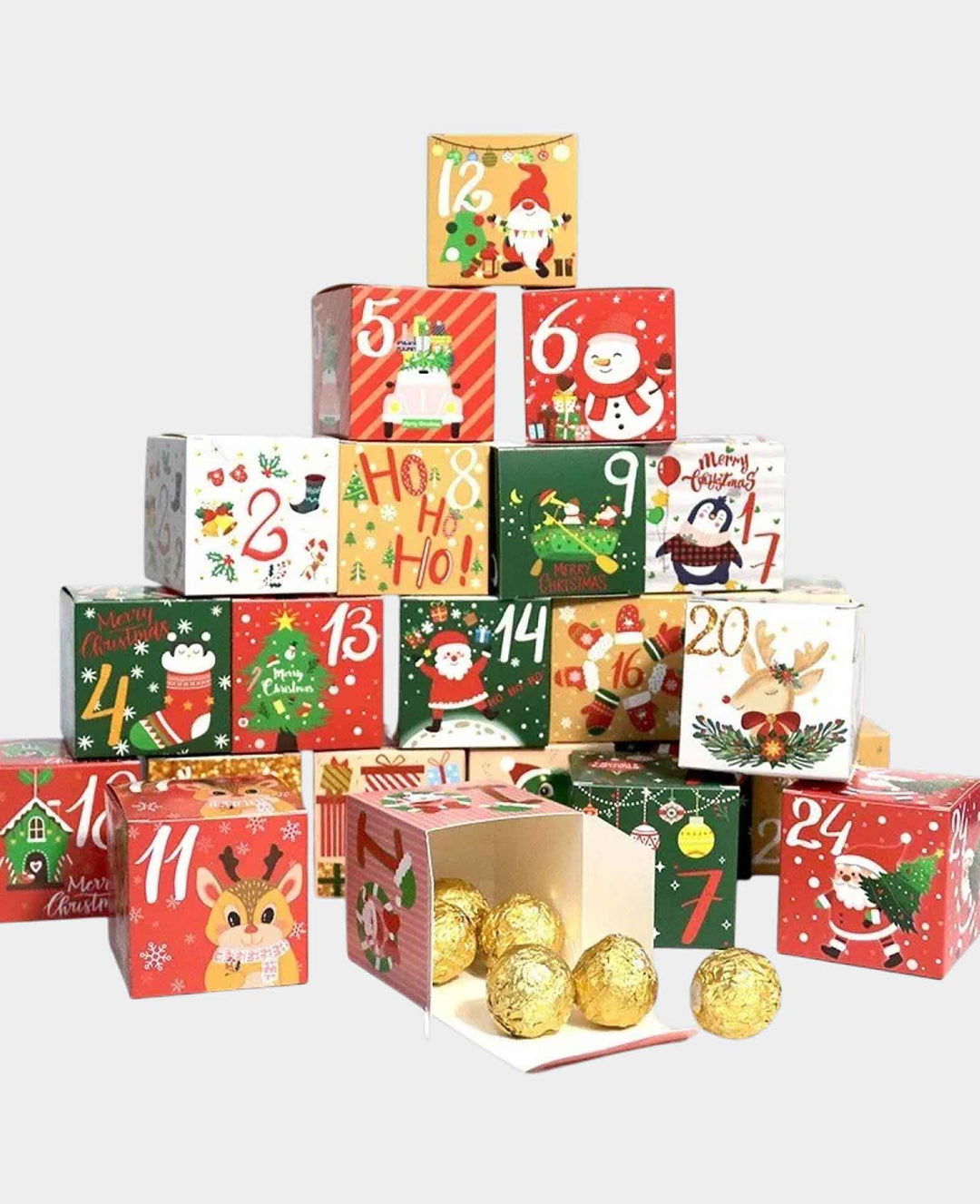DIY Adventskalender zum Befüllen Weihnachts Kalender Boxen, 24er Set