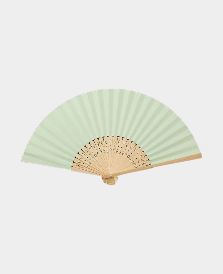 Paper Fans Foldable Wedding Decor - Green / Brown, 10 pcs.