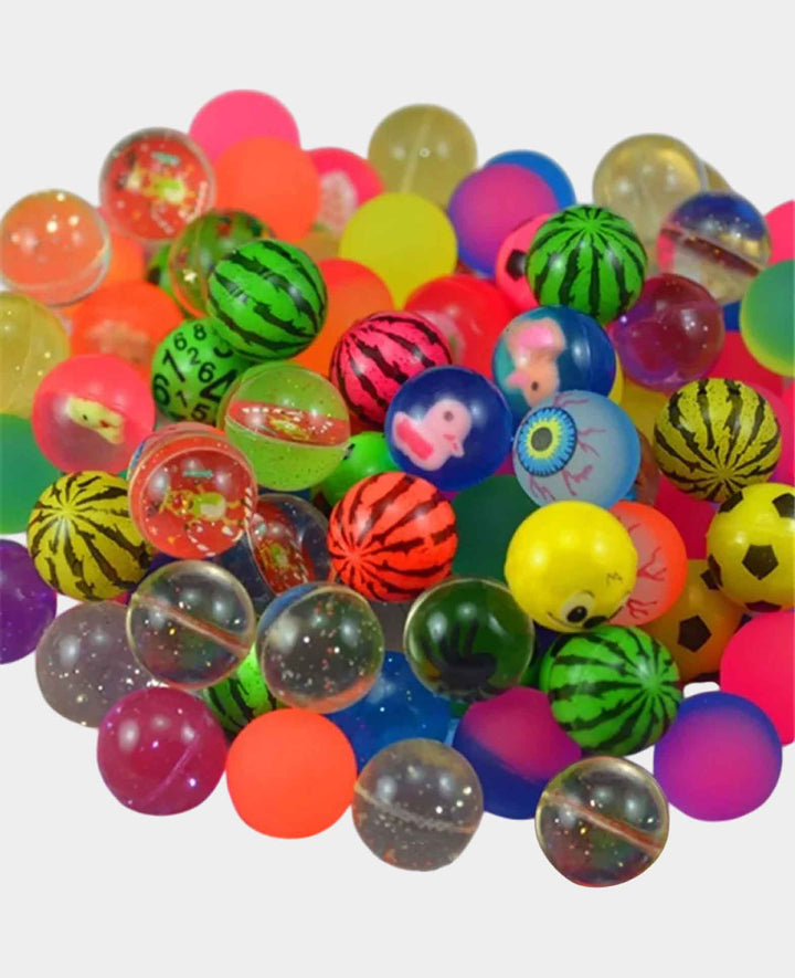 Rubber Ball Bouncing Hi-Bounce Ball Toy Party Favor Flummi, Ø25mm, 100 pcs.