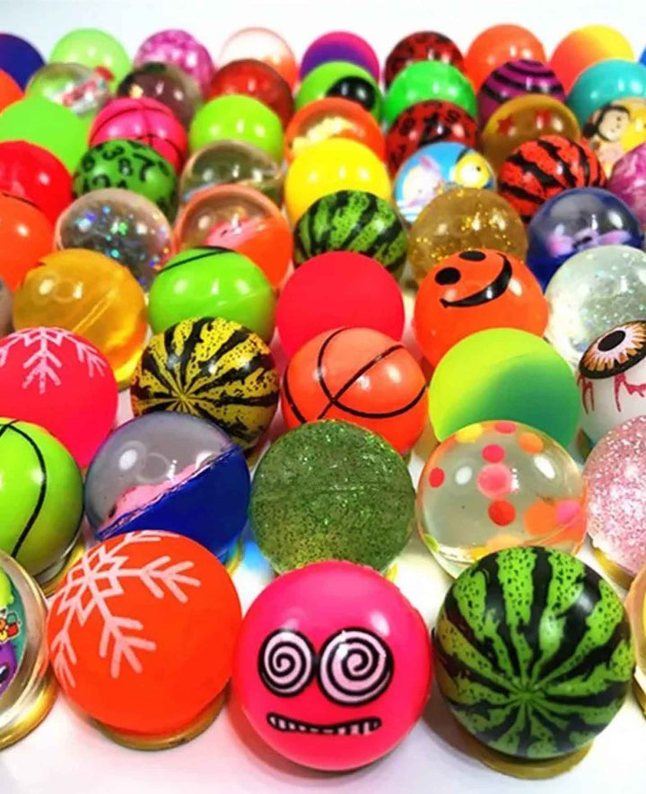 Rubber Ball Bouncing Hi-Bounce Ball Toy Party Favor Flummi, Ø25mm, 100 pcs.