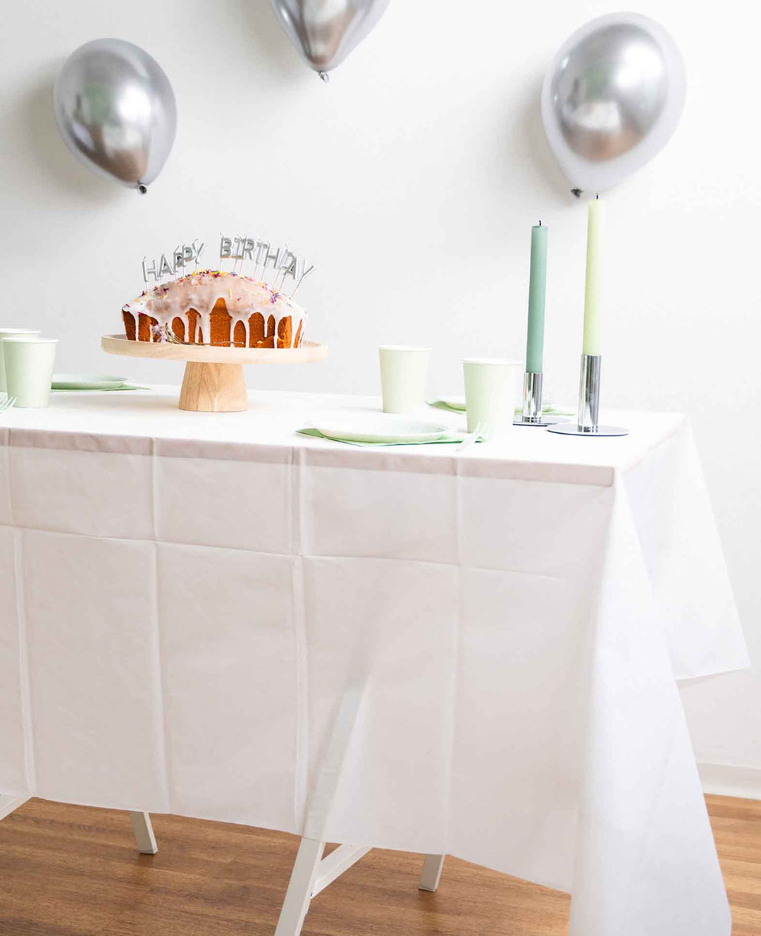 *(180x137cm) Deko Tischdecke Party Dekoration Tisch Tuch Uni Design - W