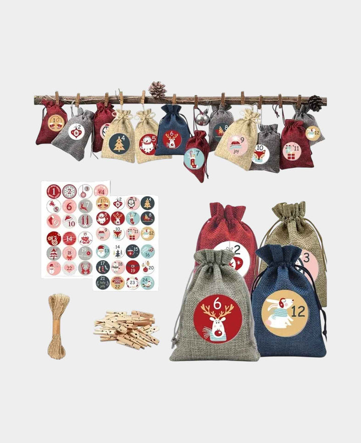 Sachets en jute pour calendrier de l&