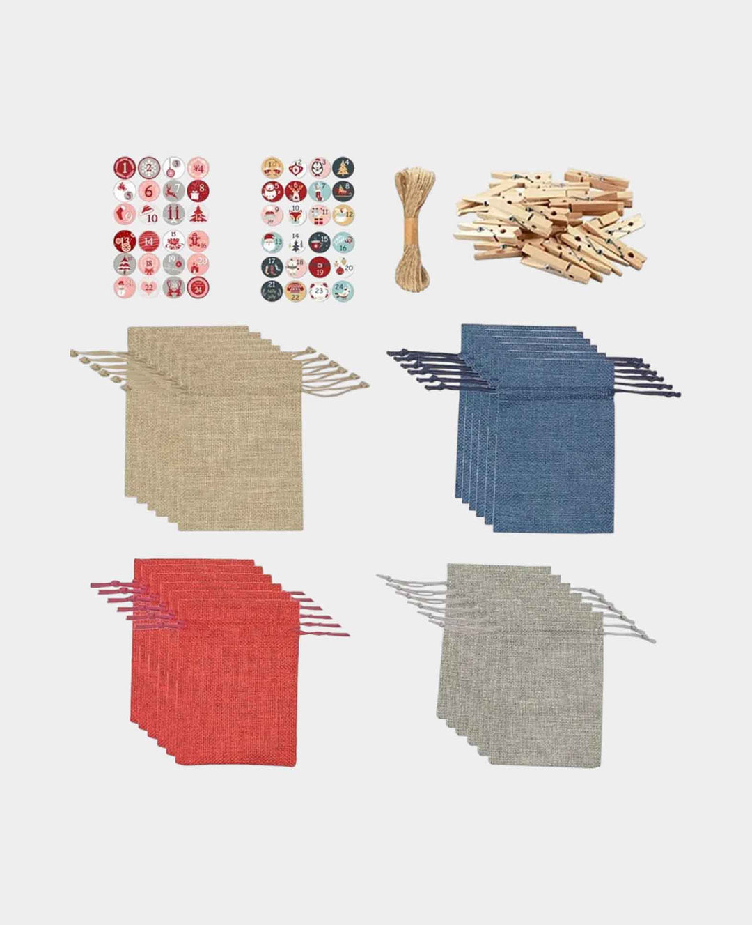 Sachets en jute pour calendrier de l&