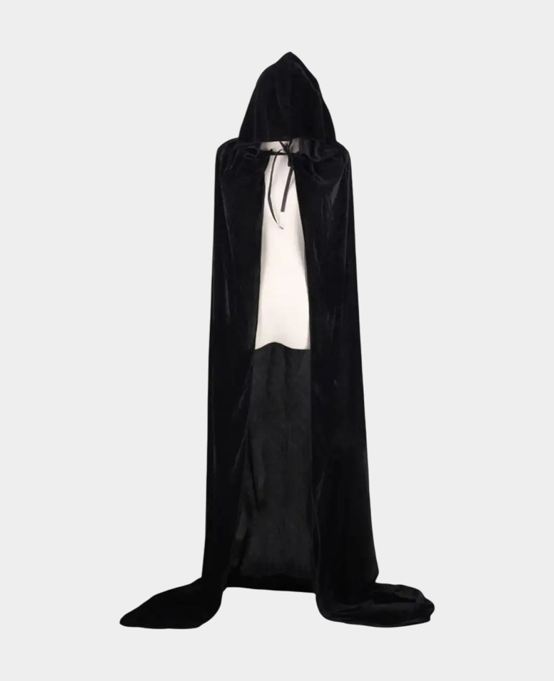 Fasnachts Erwachsenen Kostüm Vampir Cape Umhang mit Kapuze, Schwarz, 165cm