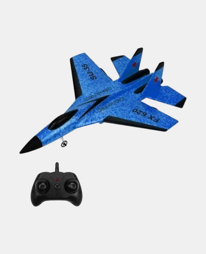 RC Flugzeug Kinder Spielzeug mit Fernsteuerung, Blau, 34x25cm