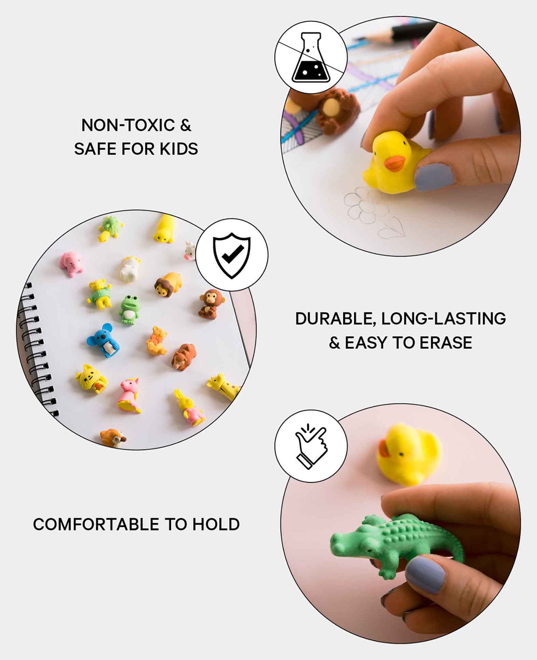 (20er Set) 3D Radiergummi Lustige Schul Radierer - Tiere