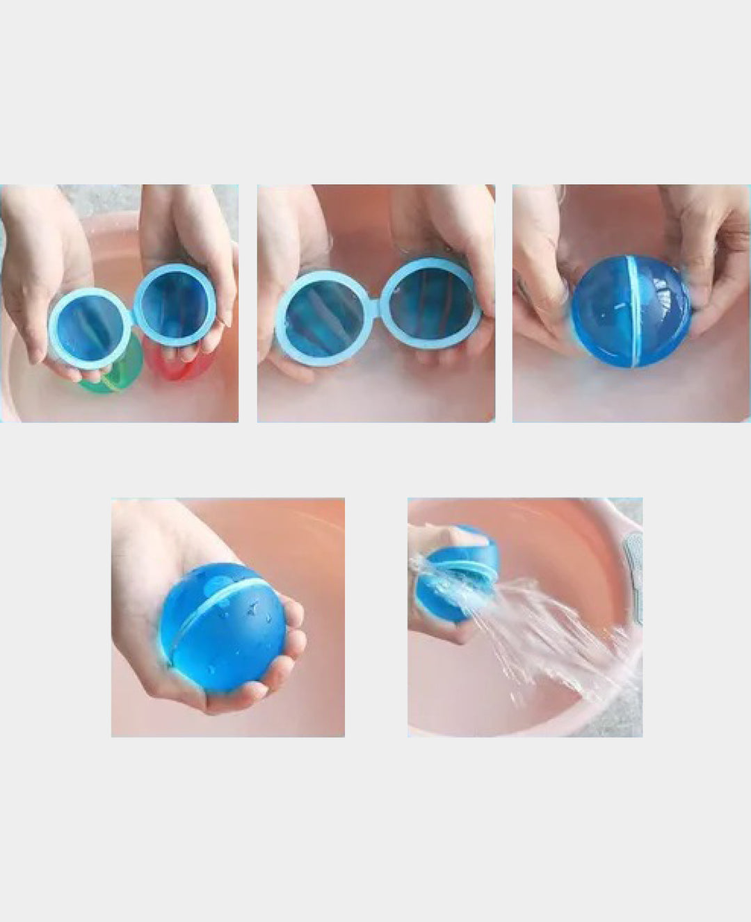 Silicone Water Bombs, Self-Sealing Balloons, 6 pcs.
