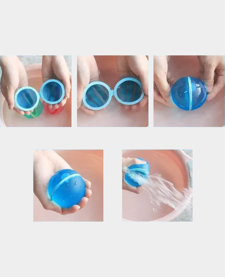 Silicone Water Bombs, Self-Sealing Balloons, 6 pcs.