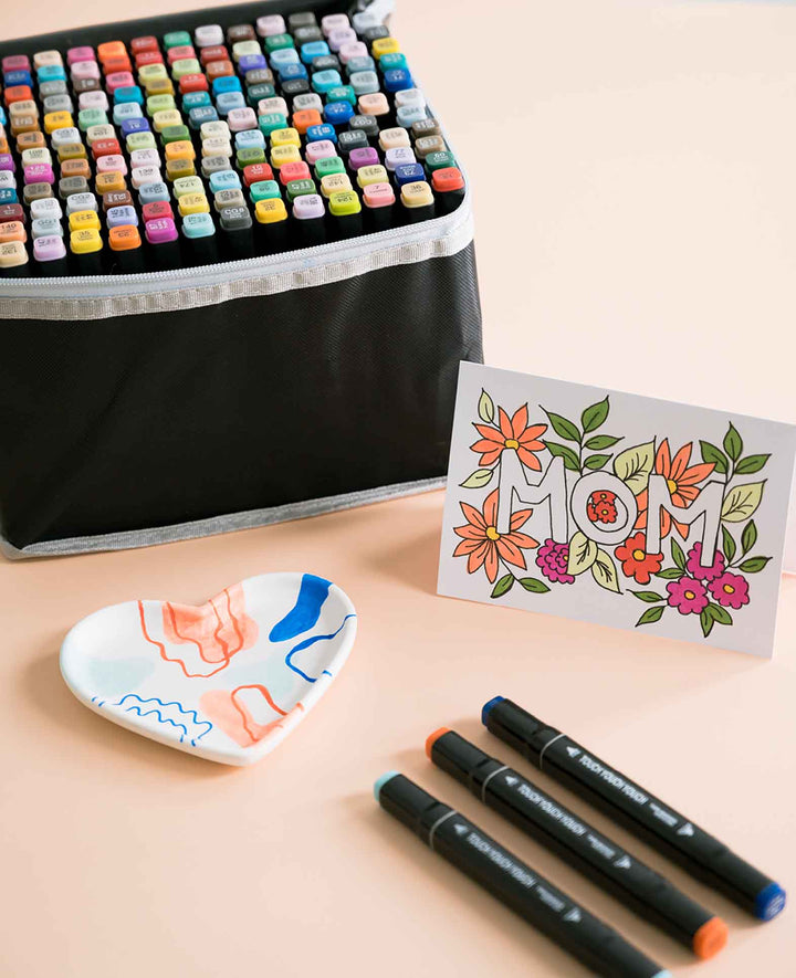 Waterproof Acrylic Marker Pens, Dual Tip with Carry Bag, 168 pcs