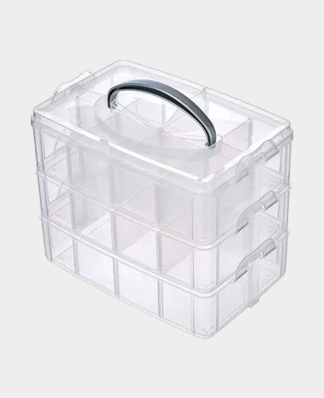 Sortierbox stapelbar mit Tragegriff, 30 Fächer, Transparent – I AM CREATIVE