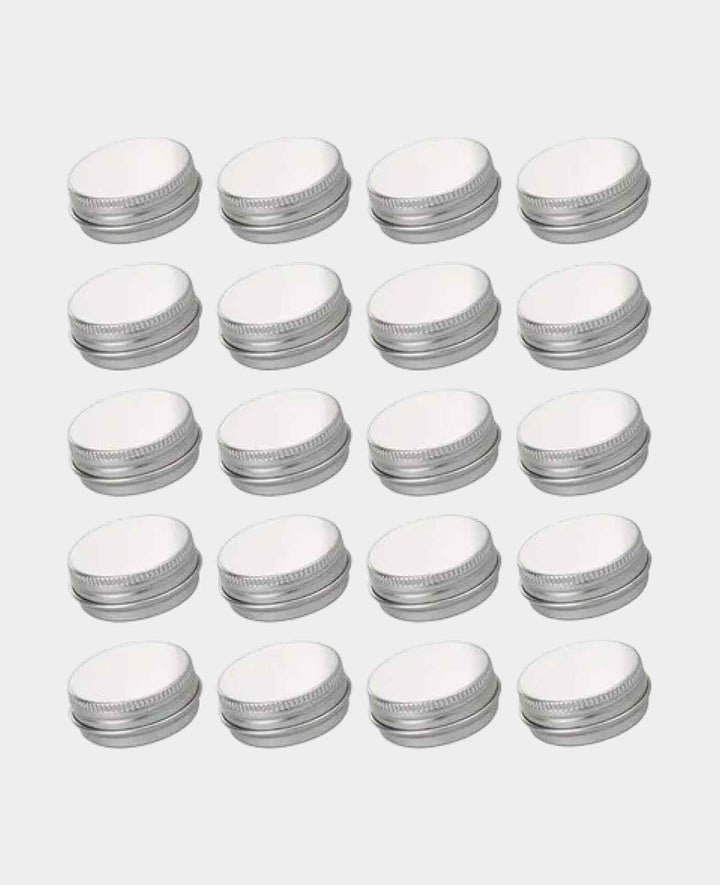 Récipient cosmétique rechargeable en aluminium, 10 g - Argent, 20 pièces