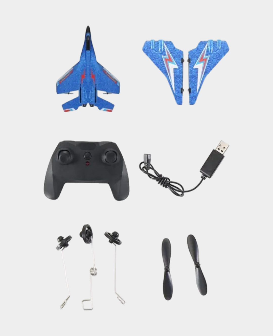 RC Airplane Kids Model Glider with Remote Control, Blue, 44x32cm