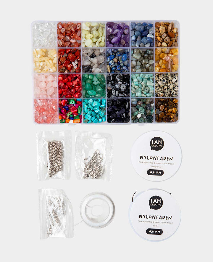 Kit de fabrication de bijoux en pierre naturelle, accessoires de bricolage, multicolore, 380 pièces