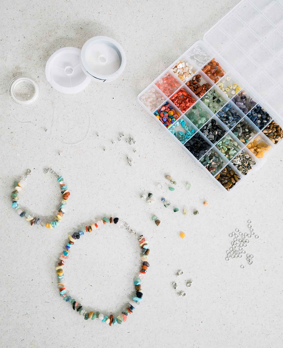 Kit de fabrication de bijoux en pierre naturelle, accessoires de bricolage, multicolore, 380 pièces